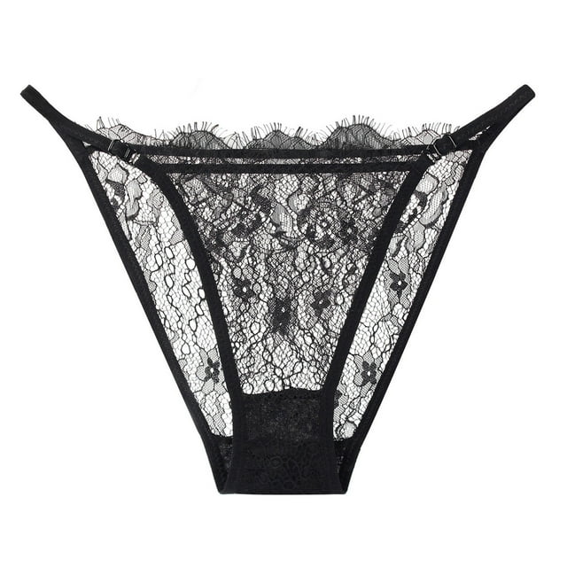 Gibobby Tangas de mujer sexy Bragas de encaje para mujer Correa delgada ajustable Bragas transparentes sexy sin costuras(Negro,G)
