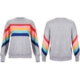 thumbnail image 5 of HLSOHJP Women's Rainbow Print Sweatshirt Long Lantern Sleeve Colorful Striped Color Block Pullover Tops Casual Jumpers, 5 of 6