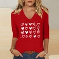thumbnail image 2 of MuXiKeJi Clothes Valentines Day Shirts Women Causal Heart Print Graphic Long Sleeve Oversized Tops Plus Size Crewneck Sweatshirt, 2 of 4