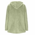 thumbnail image 6 of Lixiuxyad Fuzzy Hooded Jacket Women's Jacket Winter Warm Soft Hooded Coat Long Sleeve Button Front Loose Fit Casual Outerwear For Daily Wear Green, 6 of 6