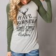 thumbnail image 4 of Wuyanis Noël Col Rond Manches Longues Femmes Blouse Lettre Motif Slim Tops, 4 of 8