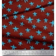 thumbnail image 2 of Soimoi Red Cotton Duck Fabric Starfish Ocean Print Fabric by the Yard 56 Inch Wide, 2 of 3