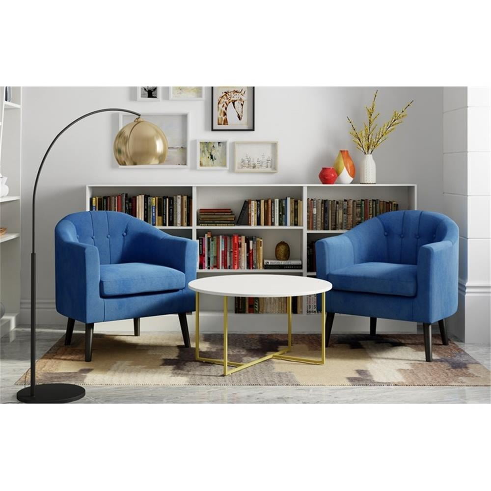 Adore Decor Ivey Modern Tufted Velvet Accent Tub Chair in Blue