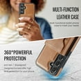 thumbnail image 7 of Dteck for Samsung Galaxy S24+ Plus Case Detachable Wallet Case with Card Holder, Samsung Galaxy S24+ Magnetic Case Compatible with MagSafe, PU Leather RFID Blocking Flip Kickstand Credit Slots,Brown, 7 of 7