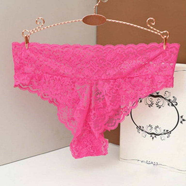 zuwimk Womens Panties ,Sport Thong Panties Women Low Rise No Show Bonded  Breathable Underwear Hot Pink,M
