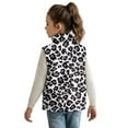 thumbnail image 3 of Pzuqiu Leopard Print Kid Outerwear Vest 7-8 Toddler Girl Clothes Lightweight Soft Zipper Winter Sleeveless Jacket with Pockets Casual Fashion Versatile Fall Outfits for Girls, 3 of 7