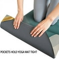 thumbnail image 3 of Teal Gold Wave Marble Pattern Hot Yoga Mat Towel Non Slip for Hot Yoga - Quick-Drying Yoga Mat Cover with 4 Corner Pockets with Travel Bag - Hot Yoga Towel Non Slip 74"x26", 3 of 6