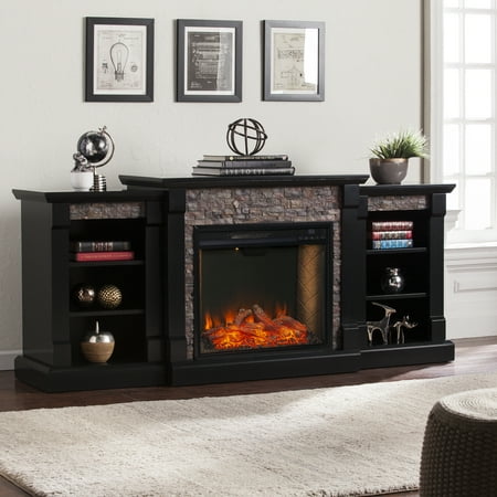 Grand Heights Smart Bookcase Fireplace, Southern Enterprises Tennyson Electric Fireplace With Bookcase Ivory Finish