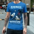 thumbnail image 2 of Sonic vs Shadow Split T-Shirt for Adult, Classic Game Vintage Distressed, 2 of 4