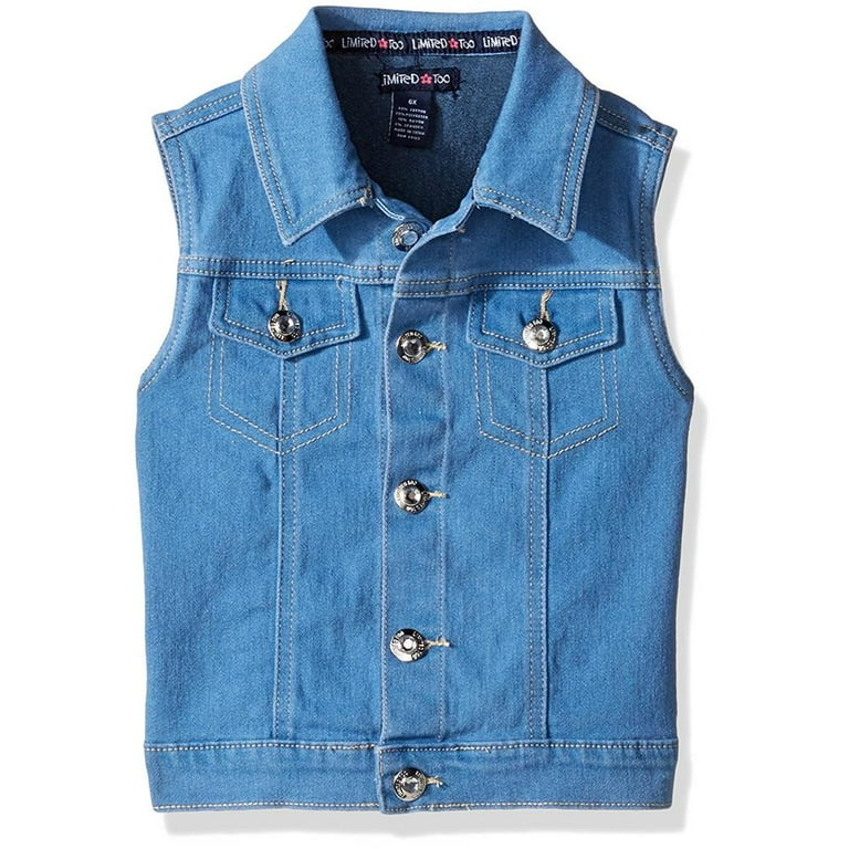 Girls blue jean vest deals
