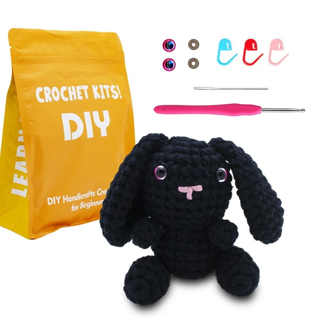 Tikeitoo Crochet Kit for Beginners - Easy Arts and Crafts Knitting & Crochet Animals Kit Bunny Easter Décor