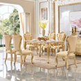 thumbnail image 2 of Design Wooden Luxury Table Gold Vintage European Space Saving Dining Table Rectangular Living Room Esstisch Restaurant Furniture My Lux Decor Round, 2 of 10