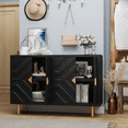 thumbnail image 4 of CBJCBJ 48" Modern Accent Sideboard, Buffet Cabinet with 4 Doors & Shelves, Credenza for Living Room Storage,Black, 4 of 10