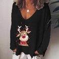 thumbnail image 1 of Pntutb - Camiseta de manga larga con cuello en V y estampado informal para mujer Pntutb Pntutb-2158, 1 of 6