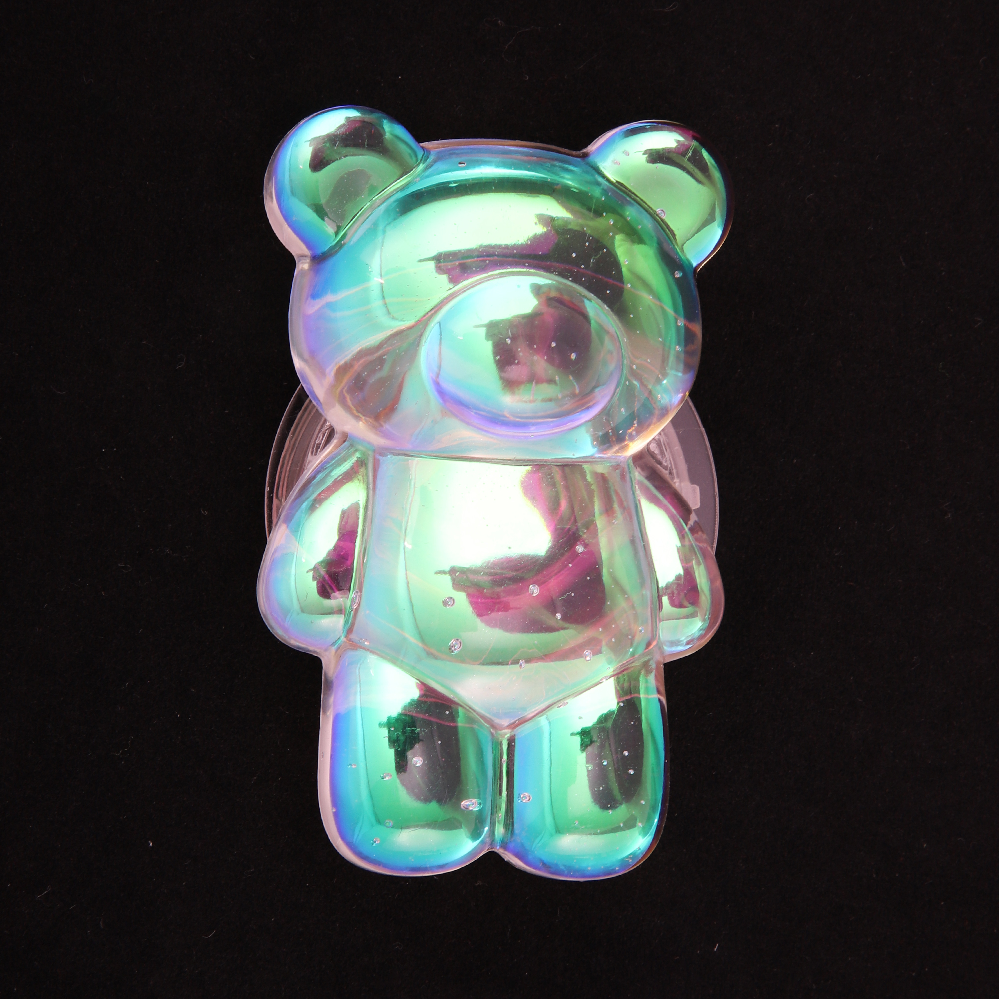Unique Bargains Holographic Bear Phone Grip 1Pc Pink Multicolor