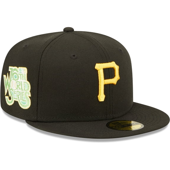 Men's New Era Black Pittsburgh Pirates 1979 World Series Champions Citrus Pop UV 59FIFTY Fitted Hat