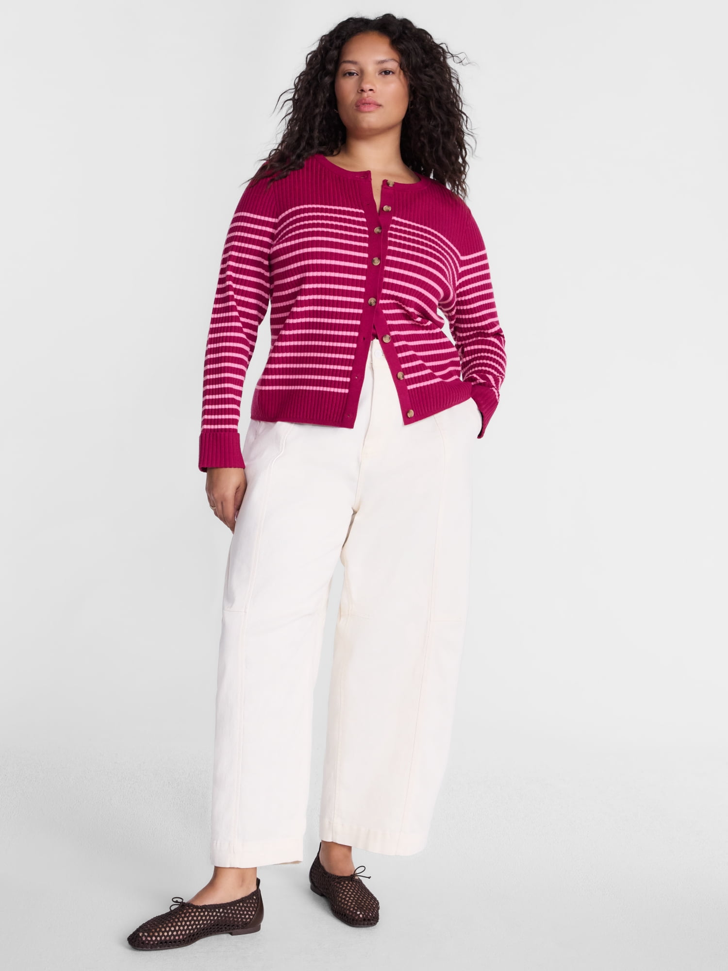 Terra & Sky Women's Plus Cardigan with Long Sleeves, Lightweight, Sizes 0X-5X