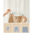 thumbnail image 4 of cozymood Velvet Pants Hangers 24 Pack, White Velvet Hangers with Adjustable Clips, Space Saving Slim Skirt Hangers, 4 of 7