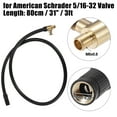 thumbnail image 3 of Adaptador de manguera de bomba de aire para inflador de neumáticos de 31 pulgadas, extensión con bloqueo, conexión de tubo de portabrocas para válvula estándar americana con válvula de liberación de aire para coche, bicicleta de montaña, motocicleta Unique Bargains mandriles de llantas, 3 of 7