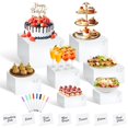 thumbnail image 1 of Buffet Risers Qinzave, acrílico blanco, 7 unidades, con minirrotulador, 1 of 8
