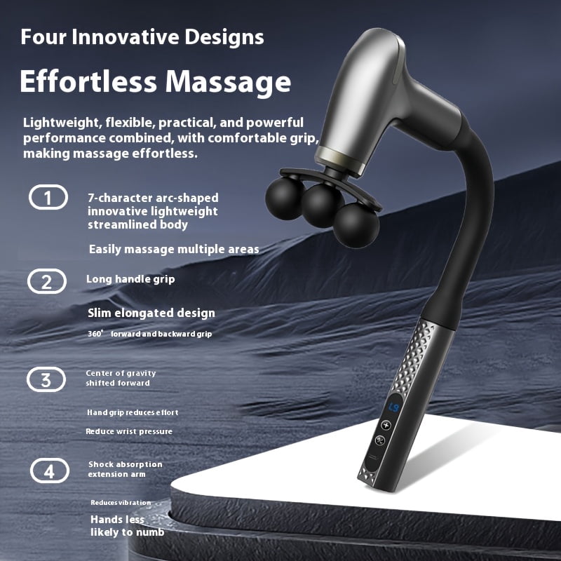Upgraded Long-Handle U-Shaped Massage Gun, 10Mm Deep Tissue Massager, Back Massager, Portable Device for Muscles, Neck, Shoulders, Waist, And Legs, a Gift for Women