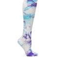 thumbnail image 1 of Nurse Mates EKG Heart and Holiday Compression Trouser Socks, Lilac/Aqua, One Size, 1 of 3