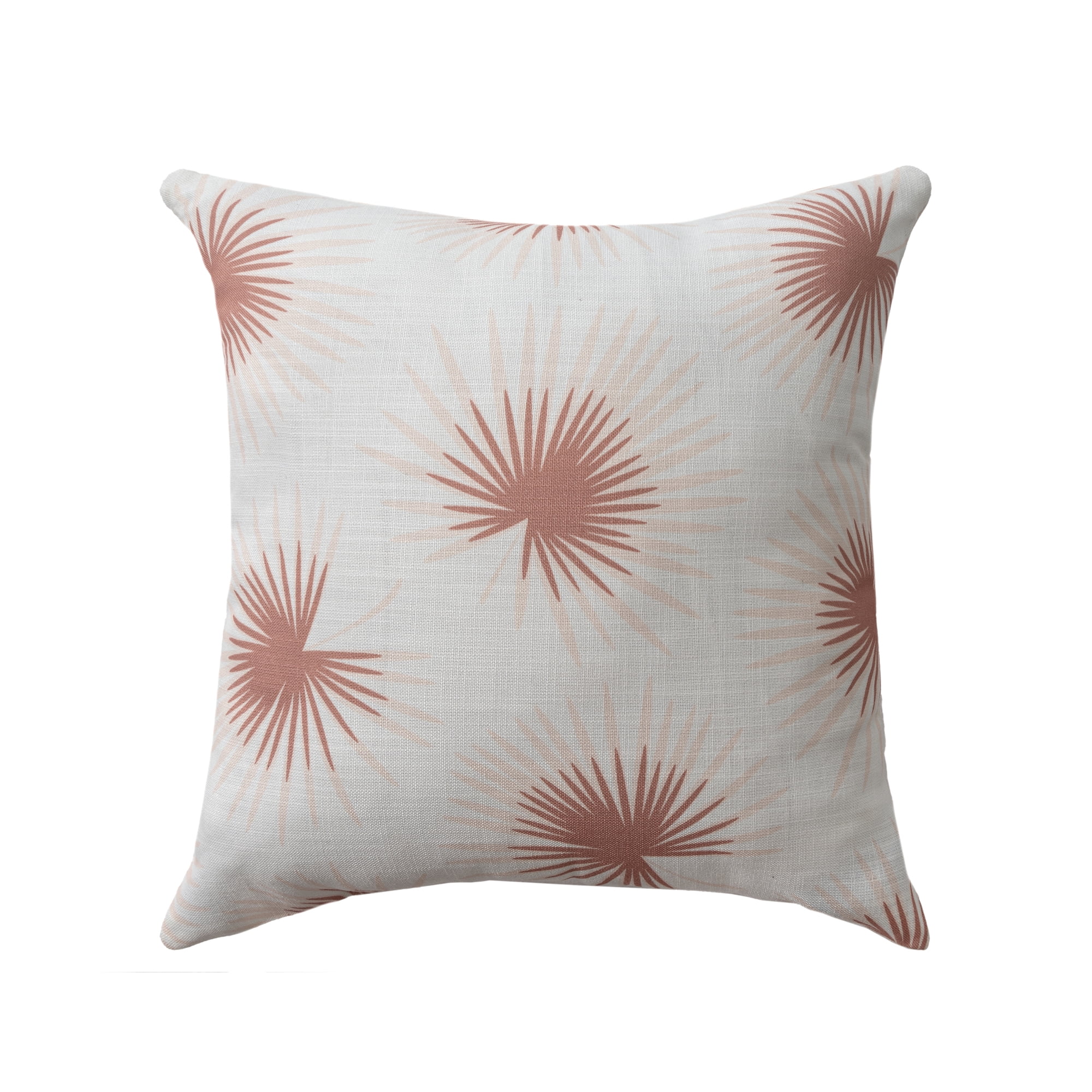 Ox Bay Olympia 22" x 22" Red/White Palm Leaf Tropical Indoor/Outdoor Decorative Throw Pillow Cover