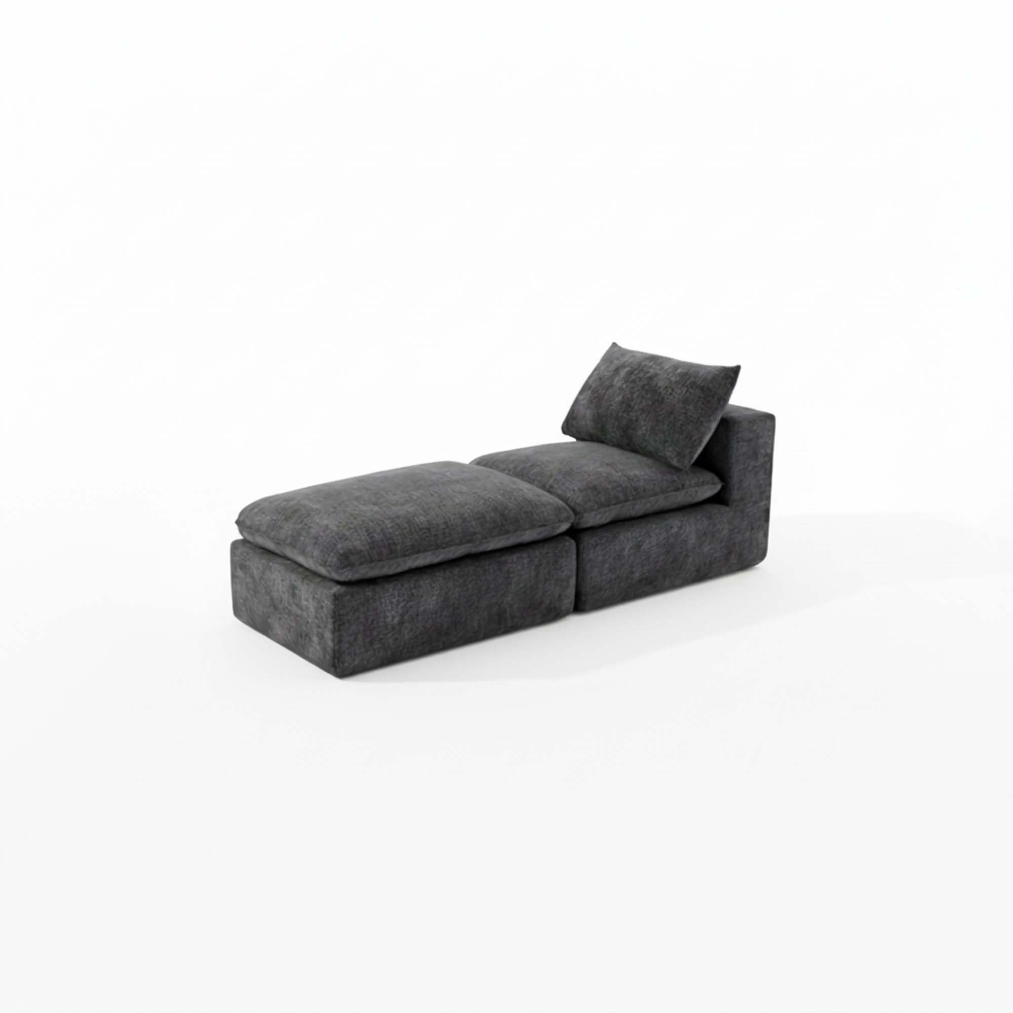 Miniyam 30" x 79" Dark Gray Left or Right Facing Chaise Lounge, Modular Add-On to Build L-Shape or U-Shape Sectional Sofa