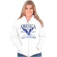 thumbnail image 5 of USA Land of the Free Patriotic Eagle Zip Up Hoodie Men's Women's Brisco Brands M, 5 of 6
