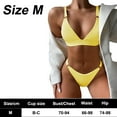 thumbnail image 2 of Women's Ribbed O-Ring String Padded Low Waisted Bikini Set Swimsuit, 2 of 5