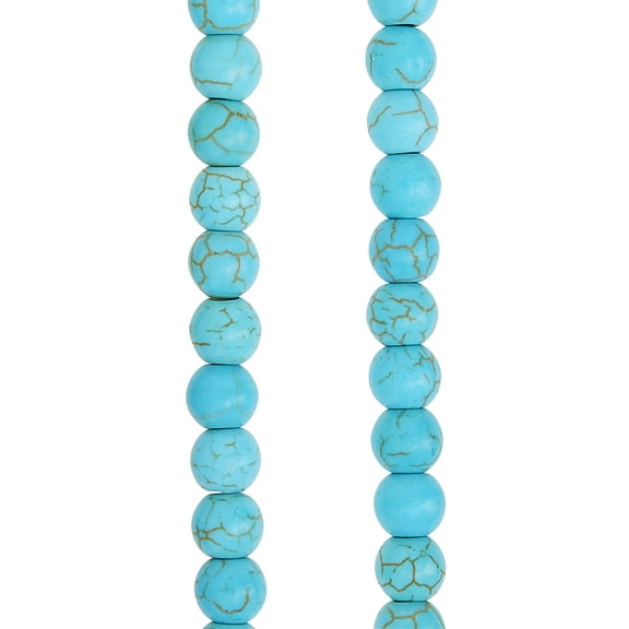 Turquoise Dyed Howlite Round Beads - 6mm by Bead Landing