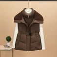 thumbnail image 4 of CYRBOKO Women's Winter Puffer Vests, Lightweight Full Zip Thermal Sleeveless Quilted Jacket Coffee Size 2XL, 4 of 5