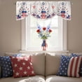 thumbnail image 4 of Independence Day Tie Up Valances Curtain, Adjustable Kitchen American Flag Farmhouse Vintage Linen Valances for Windows Decor, Rod Pocket Short Curtains Set for Bedroom/Bathroom, 42"x18", 4 of 9