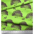 thumbnail image 2 of Soimoi Cotton Poplin Fabric Tree,Rabbit & Reindeer Animal Decor Fabric Printed Yard 42 Inch Wide, 2 of 3