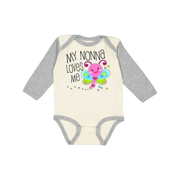 Inktastic My Nonna Loves Me- Cute Dragonfly Boys or Girls Long Sleeve Baby Bodysuit
