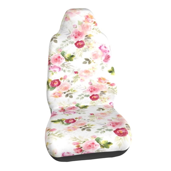 Retro Pink Flowers Floral Car Seat Covers Stretch Car Seat Protectors Universal Fit