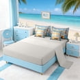 thumbnail image 4 of Manfei Vintage Beach Sunset Boat Bedding Comforter Set for Kids Boys and Girls, Coastal Ocean Print King Bedding Sets, Gray Reversible 7pcs, 4 of 6