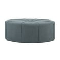 thumbnail image 2 of Madison Park Ferris Coffee Table Oval-Solid Wood, Polyester Fabric Modern Style Large Ottoman, Blue, 2 of 2