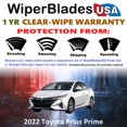 thumbnail image 2 of 2022 Toyota Prius Prime Beam Wiper Blades Wipers w/1yr Warranty (Set of 2) (WiperBladesUSA), 2 of 5