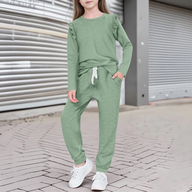 Conjuntos de blusas y camisas de cuello redondo y manga larga para niñas y niños, otoño invierno, blusas de cuello redondo y manga larga, pantalones cortos casuales, traje deportivo para bebé, top de