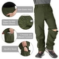 thumbnail image 4 of POENTAB Boy's Cargo Pants, Kids' Casual Outdoor Quick Dry Waterproof Hiking Climbing Convertible Zip Off Pants Green 11-12 Years, 4 of 6