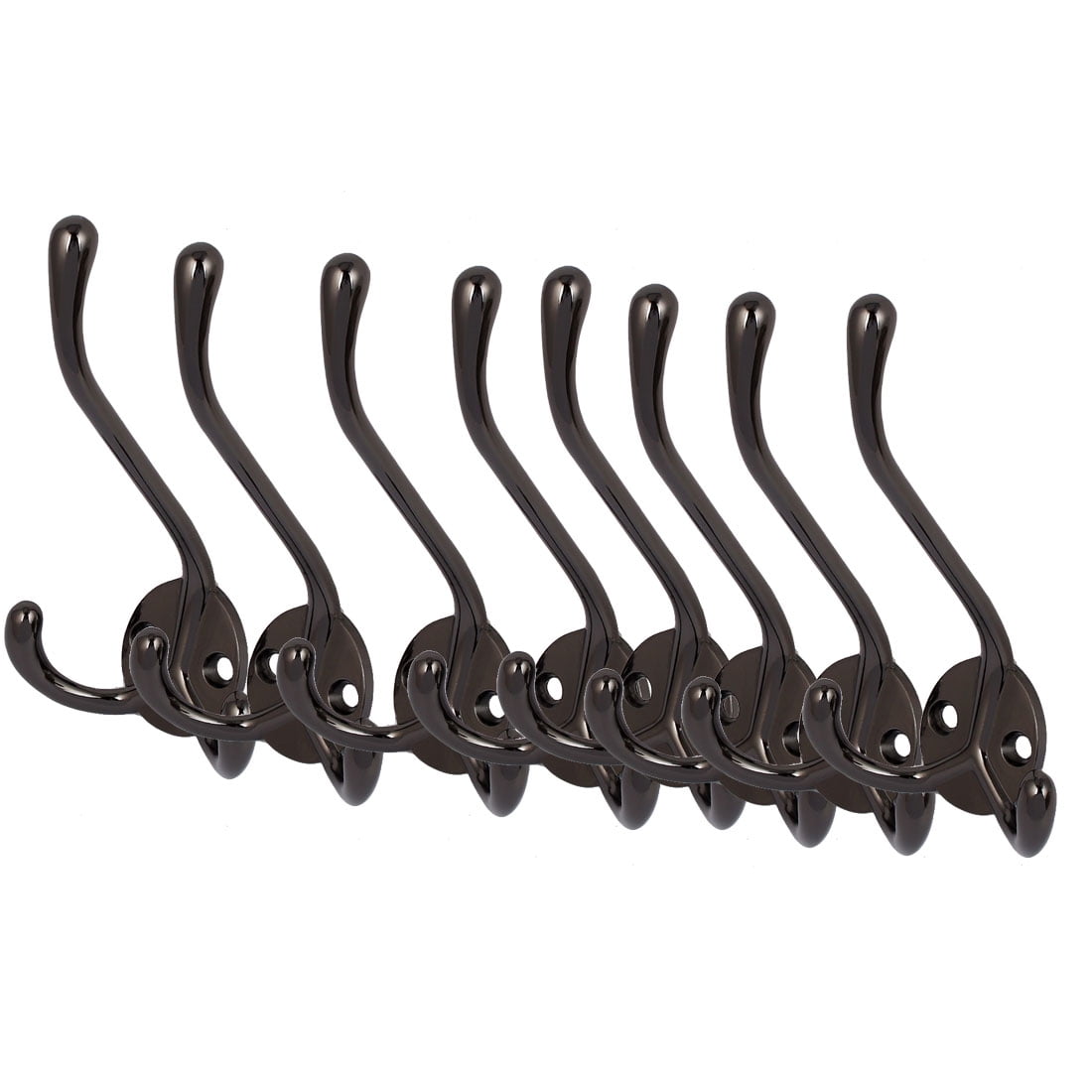 Uxcell Home Bathroom Zinc Alloy Triple Prong Coat Towel Hooks Wall