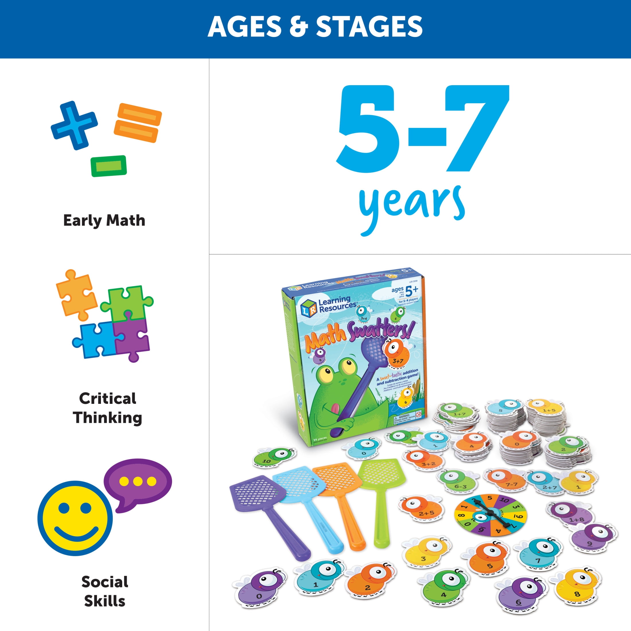 Learning Resources Mathswatters Addition & Subtraction Game - Math Games  Flash Cards Ages 5 +