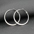 thumbnail image 3 of Women Earrings Titanium Steel, Hoop Earrings Silver Gold Black Rose Gold 4 Pairs(8PCS) Round 30/40/50/60MM Hoop Earrings Hypoallergenic, 3 of 4