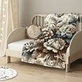 thumbnail image 2 of nygtbtfer Blanket Brown Cream Grey Teal Floral Soft Blankets and Throws for Sofa Watercolor Flower Rustic Abstract Modern Ultra Soft Bedspread Microfiber Blankets for Home Bed Couch Gift Idea  White, 2 of 6