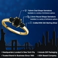 thumbnail image 2 of Gem Stone King 18K Yellow Gold Plated Silver Black Onyx Engagement Ring for Women | 0.96 Cttw | Oval 7X5MM | Gemstone December Birthstone | Size 8, 2 of 6