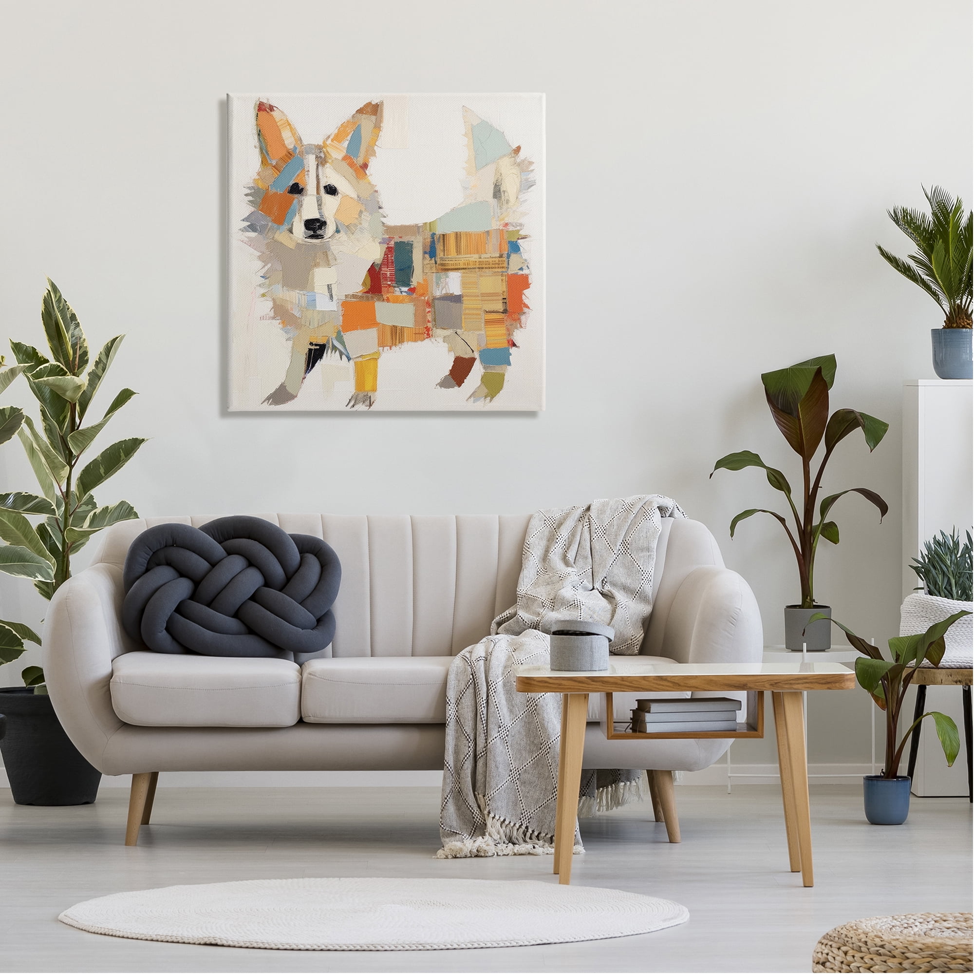 Stupell Industries Muted Dog Collage Animals & Insects Painting Gallery Wrapped Canvas Art Print Wall Art, 30 x 30