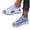 Blue, variant on Women Shoes for Women Summer Beach Casual Dress Platform Sandals for Women Slip On Peep Open Toe Breathable Fly Knit Butterfly Print Comfort Wedge Sandals Wide Width Friendly Lightweight Walking
