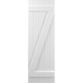 thumbnail image 5 of Ekena Millwork 17 1/2"W x 56"H Americraft Five Board (2 Batten) Exterior Real Wood Joined Board-n-Batten Shutters w/ Z-Bar (Per Pair), White, 5 of 10