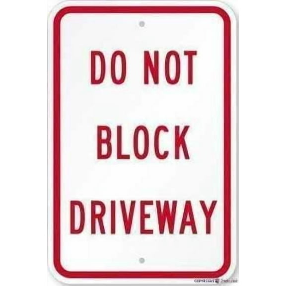 Indication Warning Sign Vintage Do Not Block Driveway Post Plaue for Women Men Wall Art Outdoor Indoor 12x8 Inches Metal Tin sign